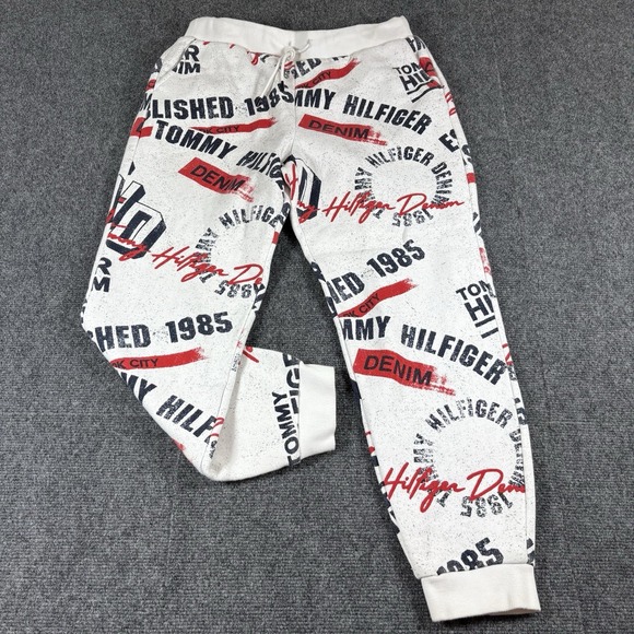 Tommy Hilfiger Denim All Over‎ Print Womens Sweatpants Size Medium - Picture 1 of 6